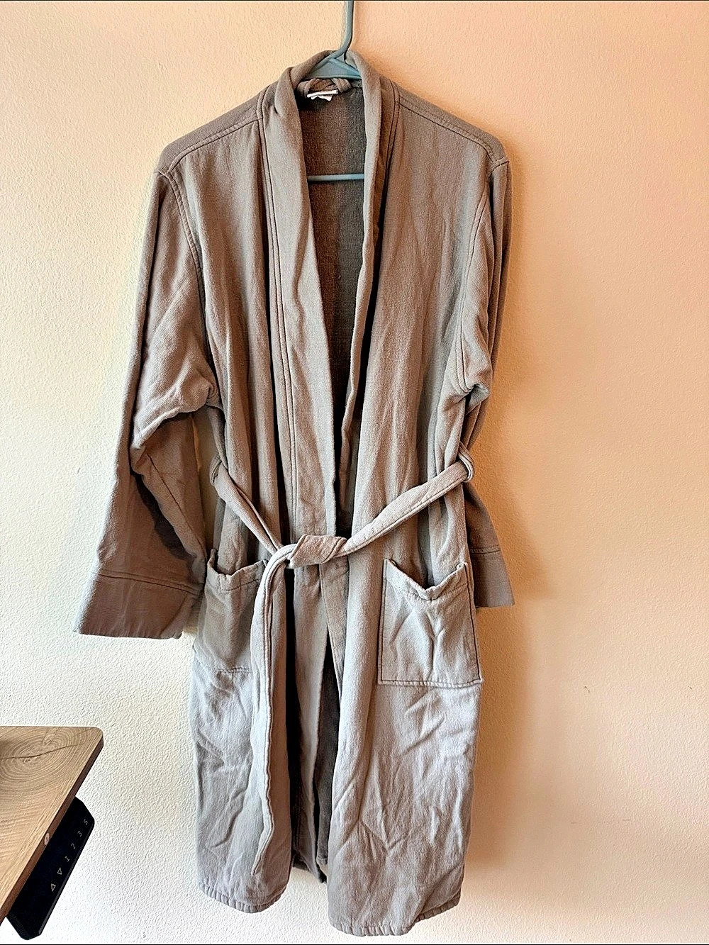 room essentials Solid Robe Gray Cotton Robe Size S/M Like New